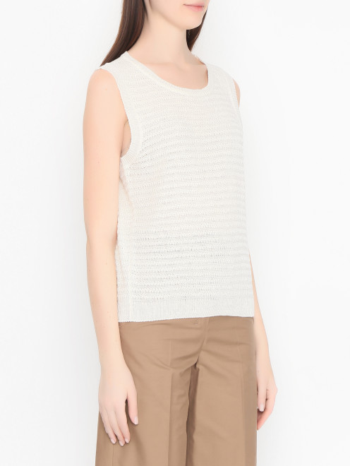 Трикотажный топ из льна Weekend Max Mara - МодельВерхНиз