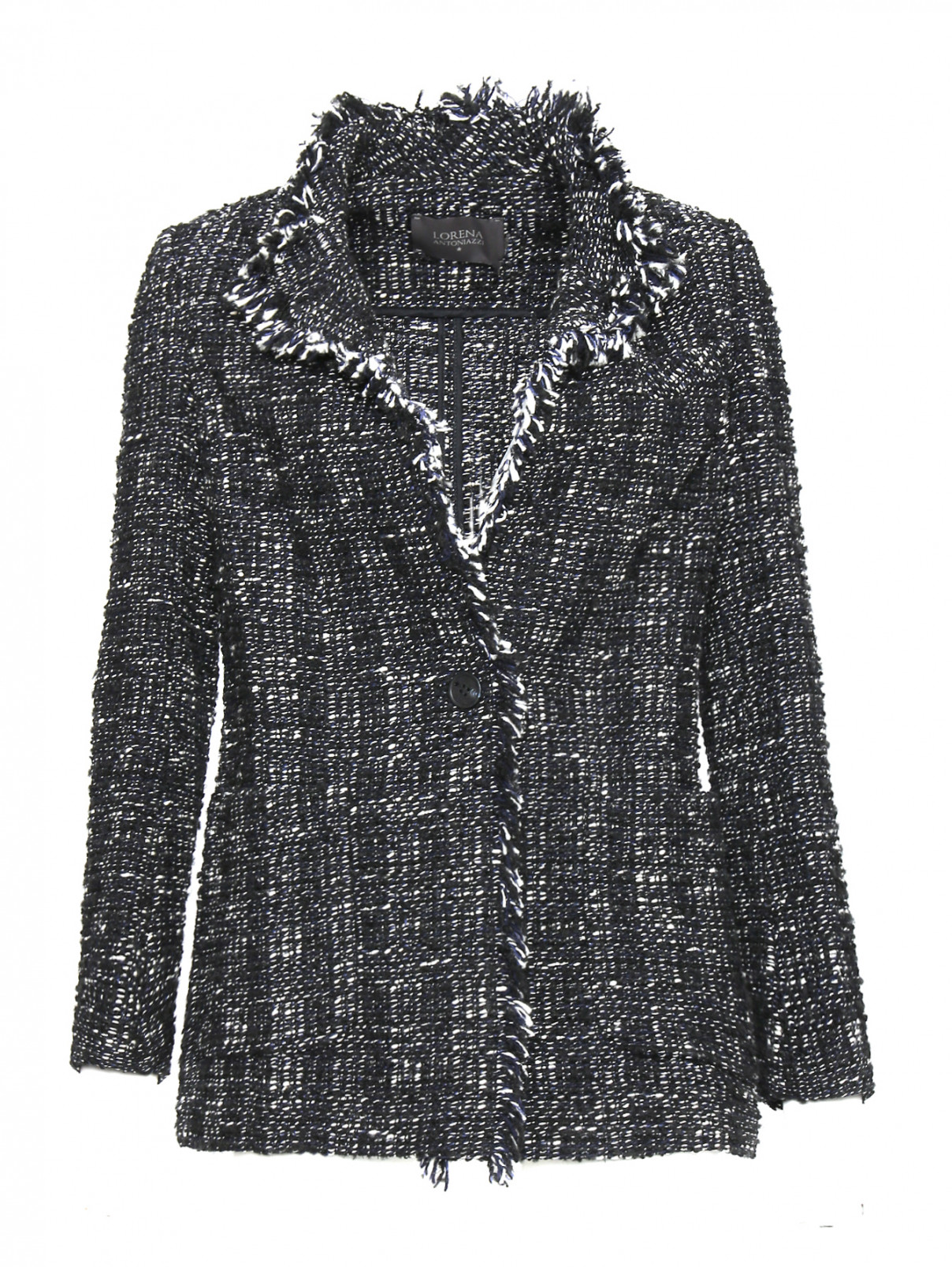 Жакет из смешанной шерсти с карманами Lorena Antoniazzi  –  Общий вид  – Цвет:  Черный