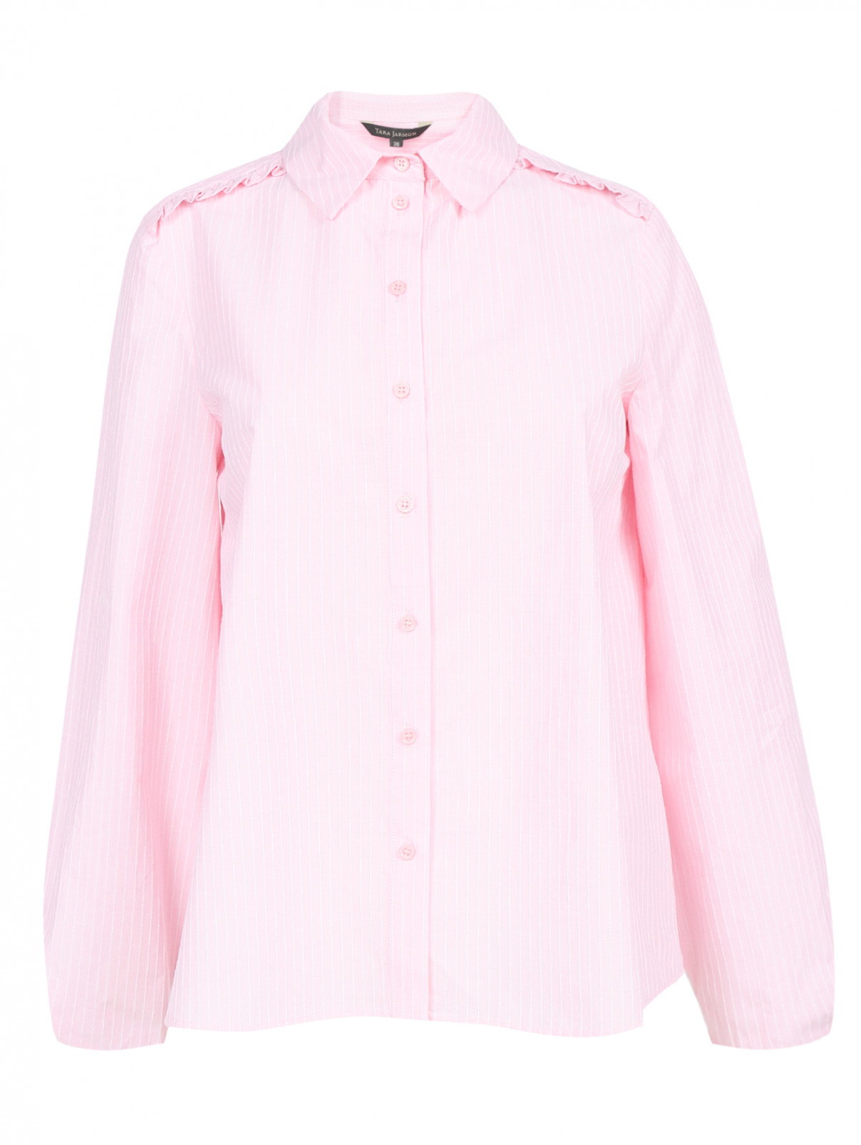 Рубашка из хлопка с узором "полоска" Tara Jarmon  –  Общий вид  – Цвет:  Розовый