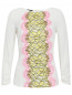 Блуза декорированная цветочным кружевом Moschino Boutique  –  Общий вид