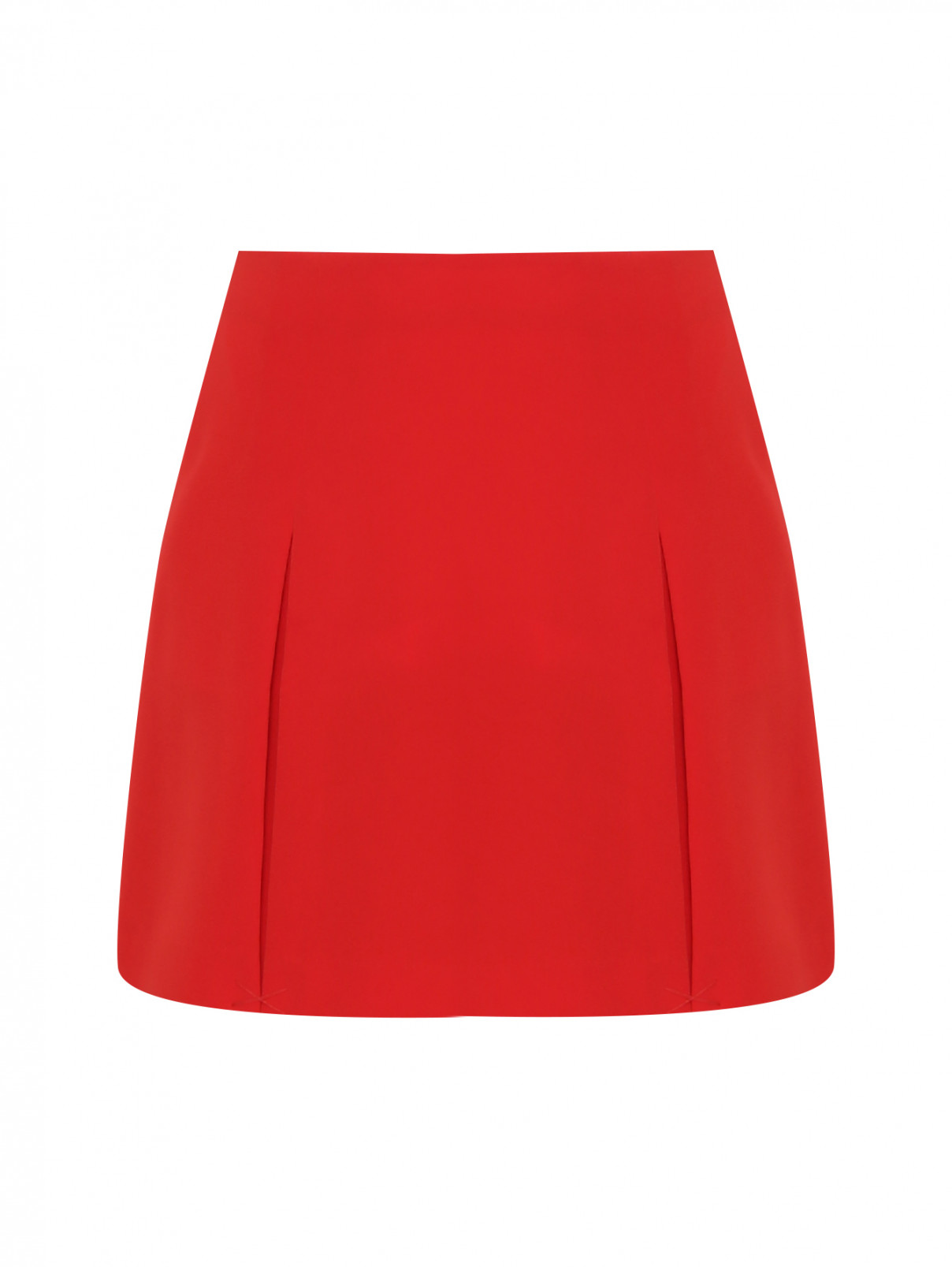Юбка-мини со складками Calvin Klein  –  Общий вид  – Цвет:  Красный