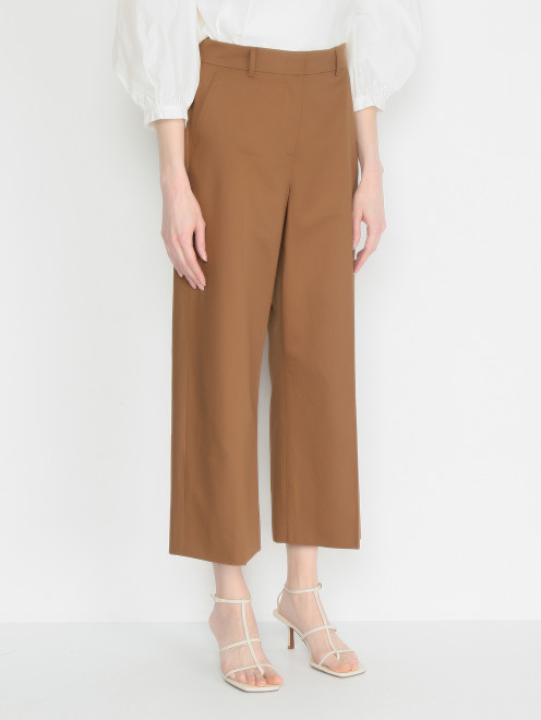 Кюлоты из хлопка и льна Weekend Max Mara - МодельВерхНиз