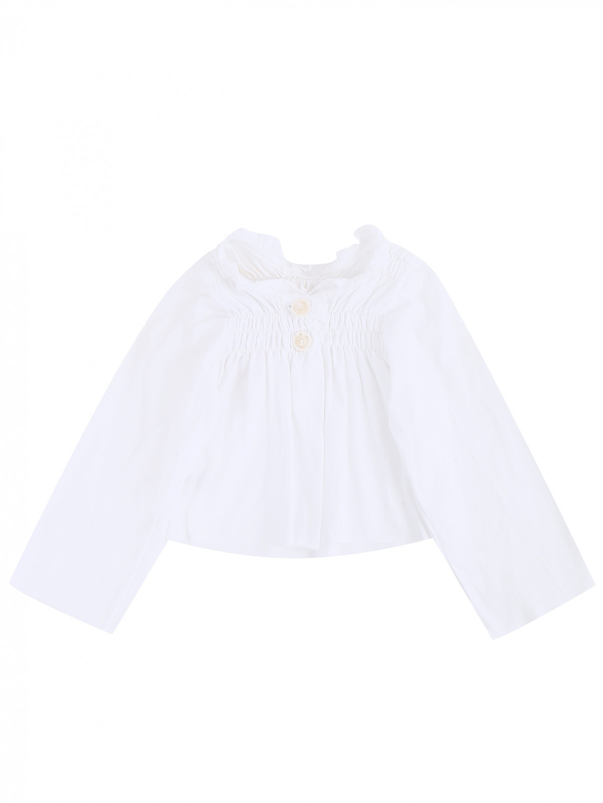 Блуза из хлопка с декором I Pinco Pallino  –  Общий вид  – Цвет:  Белый
