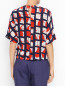 Шелковая блуза с принтом геометрия Barba Napoli  –  МодельВерхНиз1