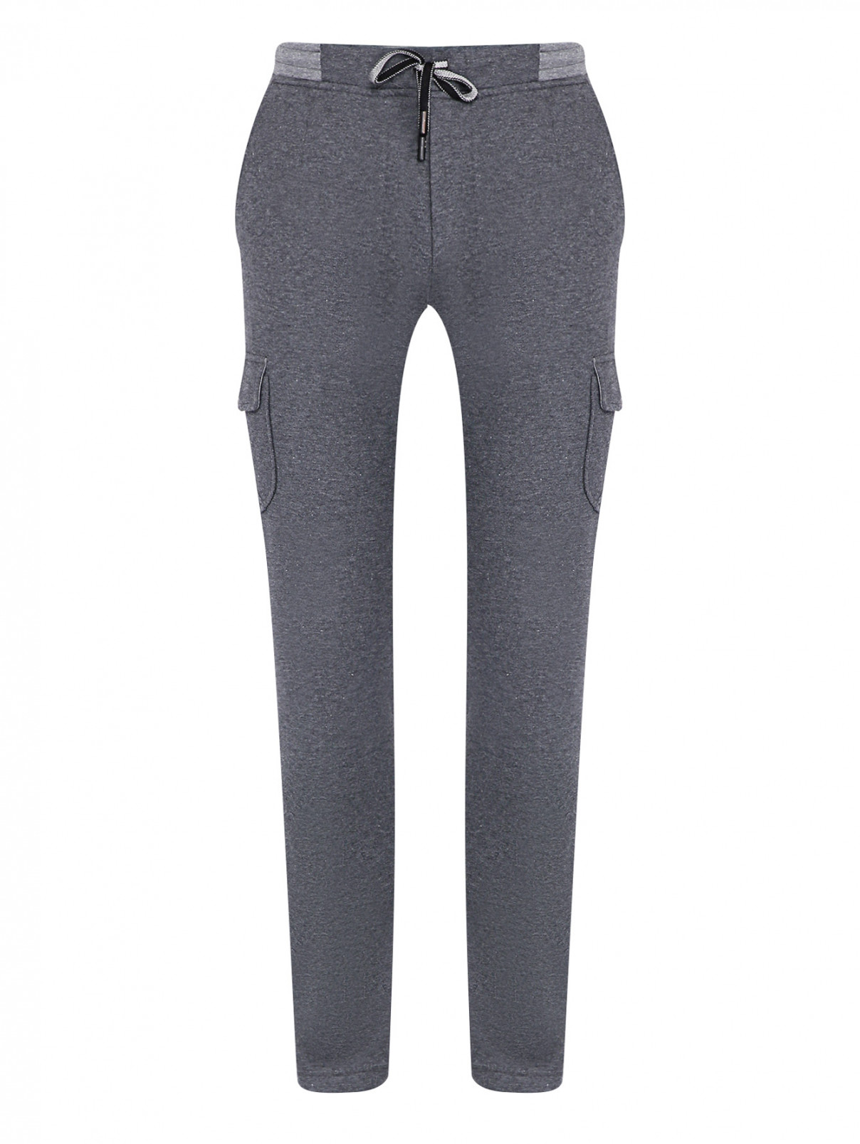 Трикотажные брюки на резинке с карманами Capobianco  –  Общий вид  – Цвет:  Серый