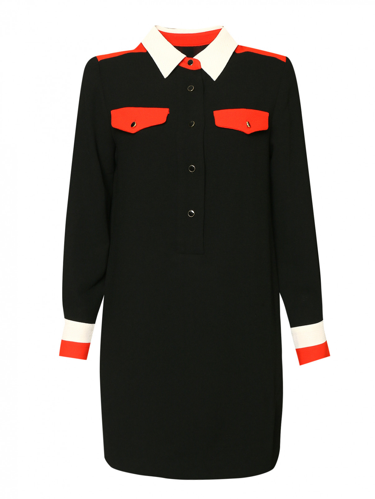 Платье с контрастной отделкой Essentiel Antwerp  –  Общий вид  – Цвет:  Черный