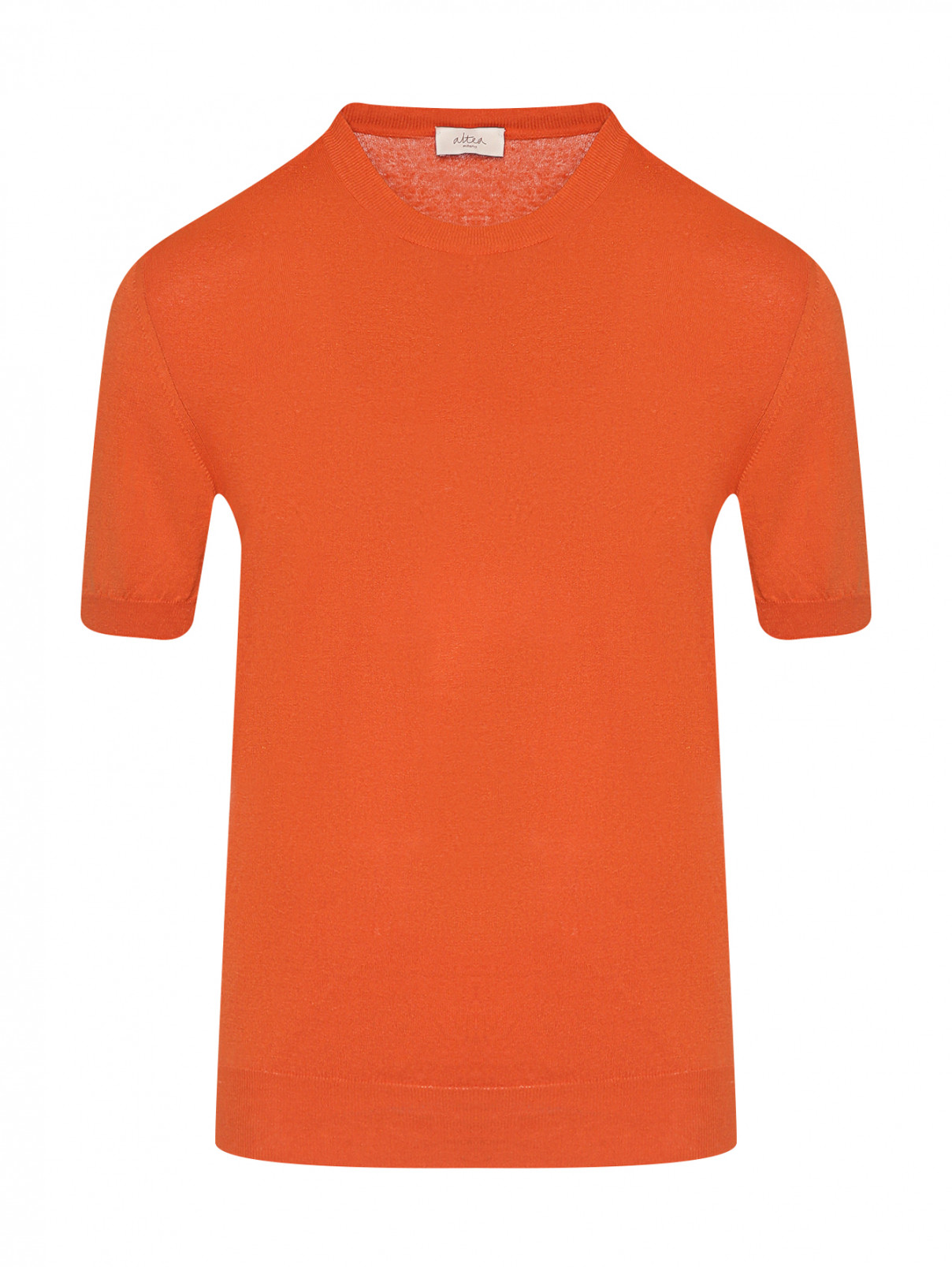 Джемпер из льна и хлопка с короткими рукавами Altea  –  Общий вид  – Цвет:  Оранжевый