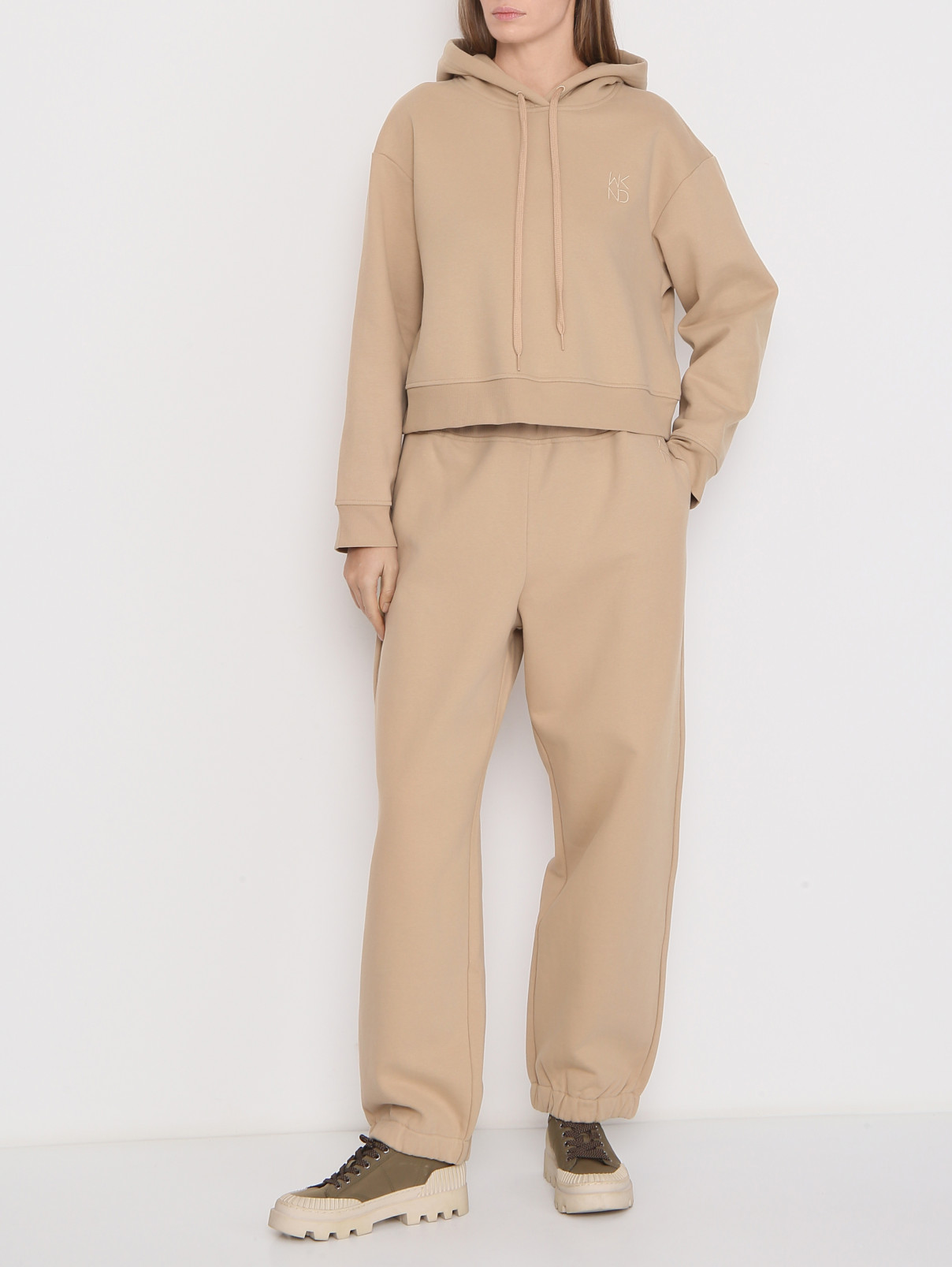 Укороченная толстовка Weekend Max Mara  –  МодельОбщийВид  – Цвет:  Бежевый