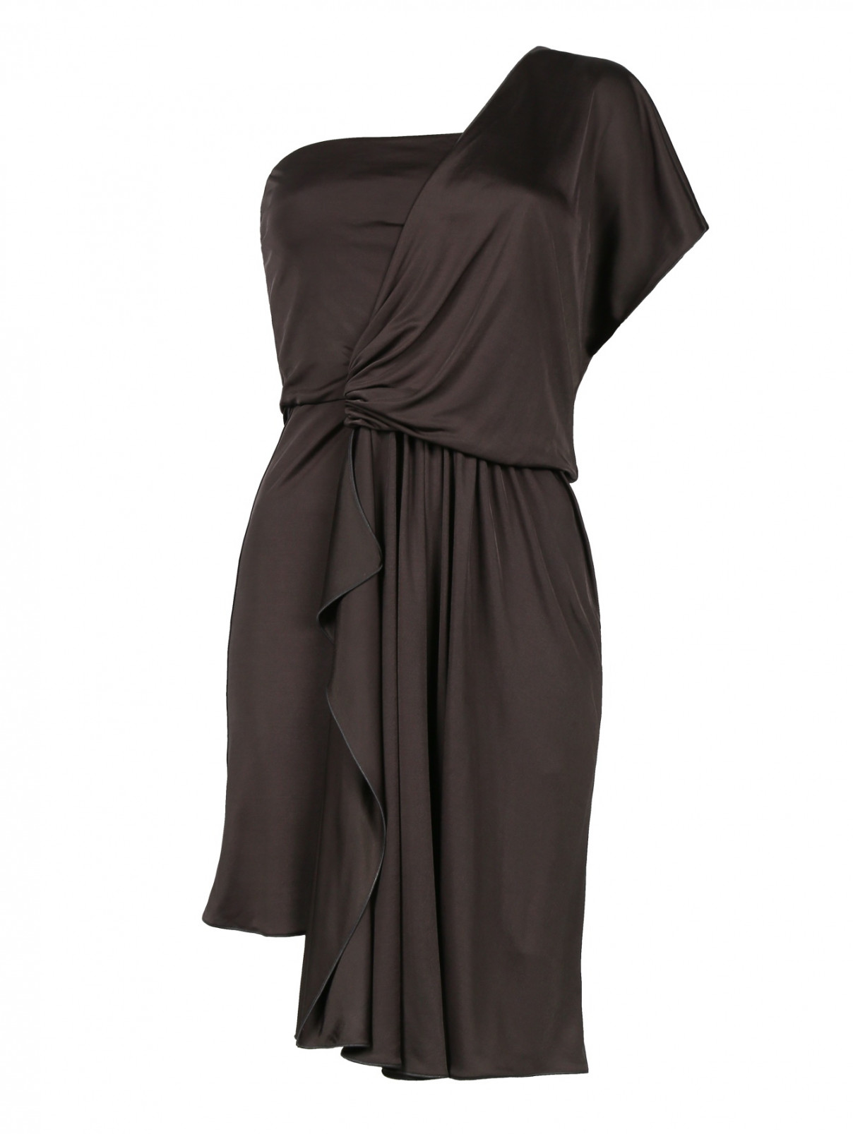 Трикотажное платье с запахом Emporio Armani  –  Общий вид  – Цвет:  Серый