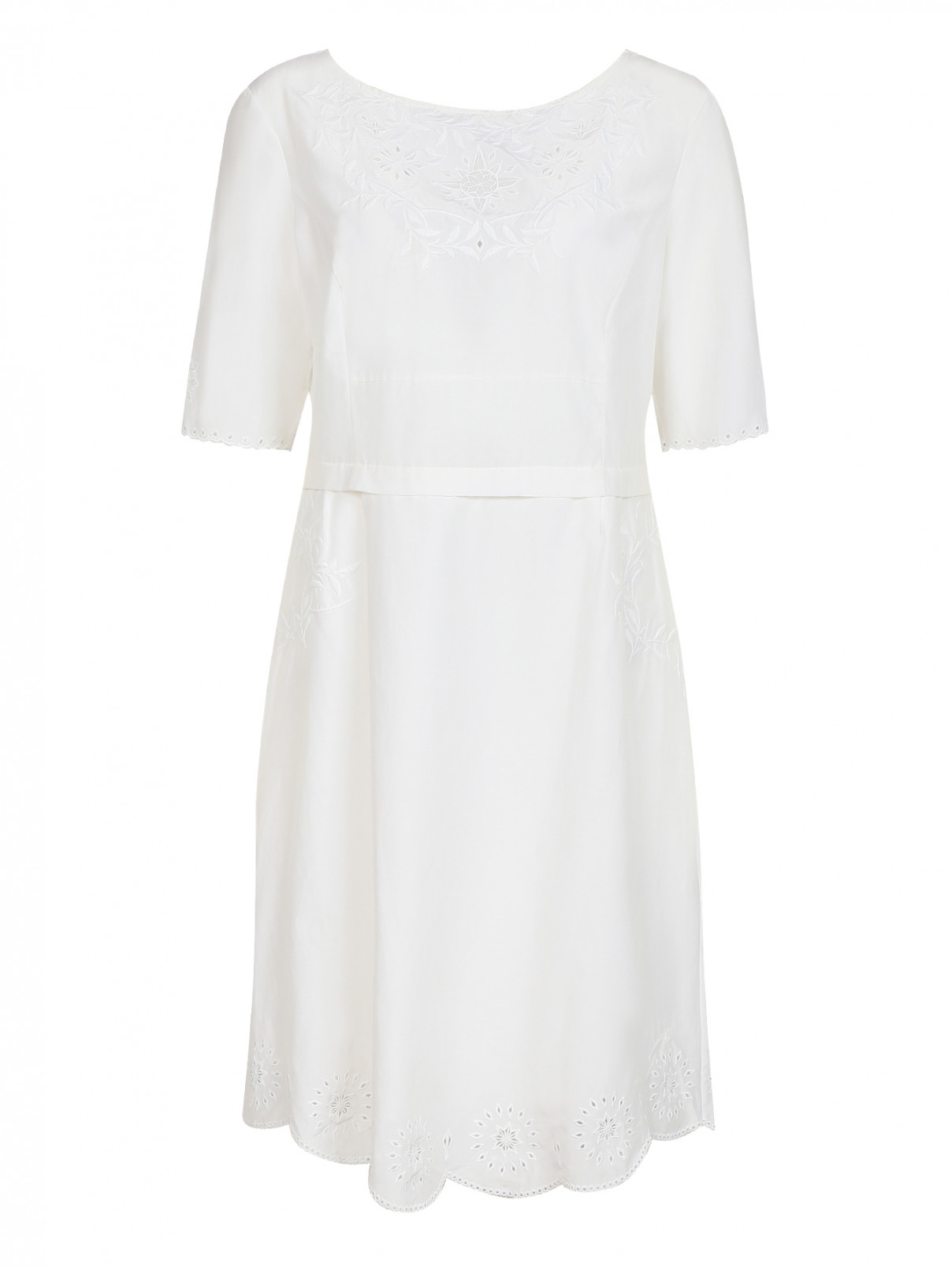 Платье из хлопка и шелка Paul Smith  –  Общий вид  – Цвет:  Белый