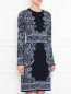 Трикотажное платье из шерсти с узором BOSCO  –  МодельВерхНиз