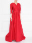 Платье-макси из шелка с поясом Carolina Herrera  –  МодельВерхНиз