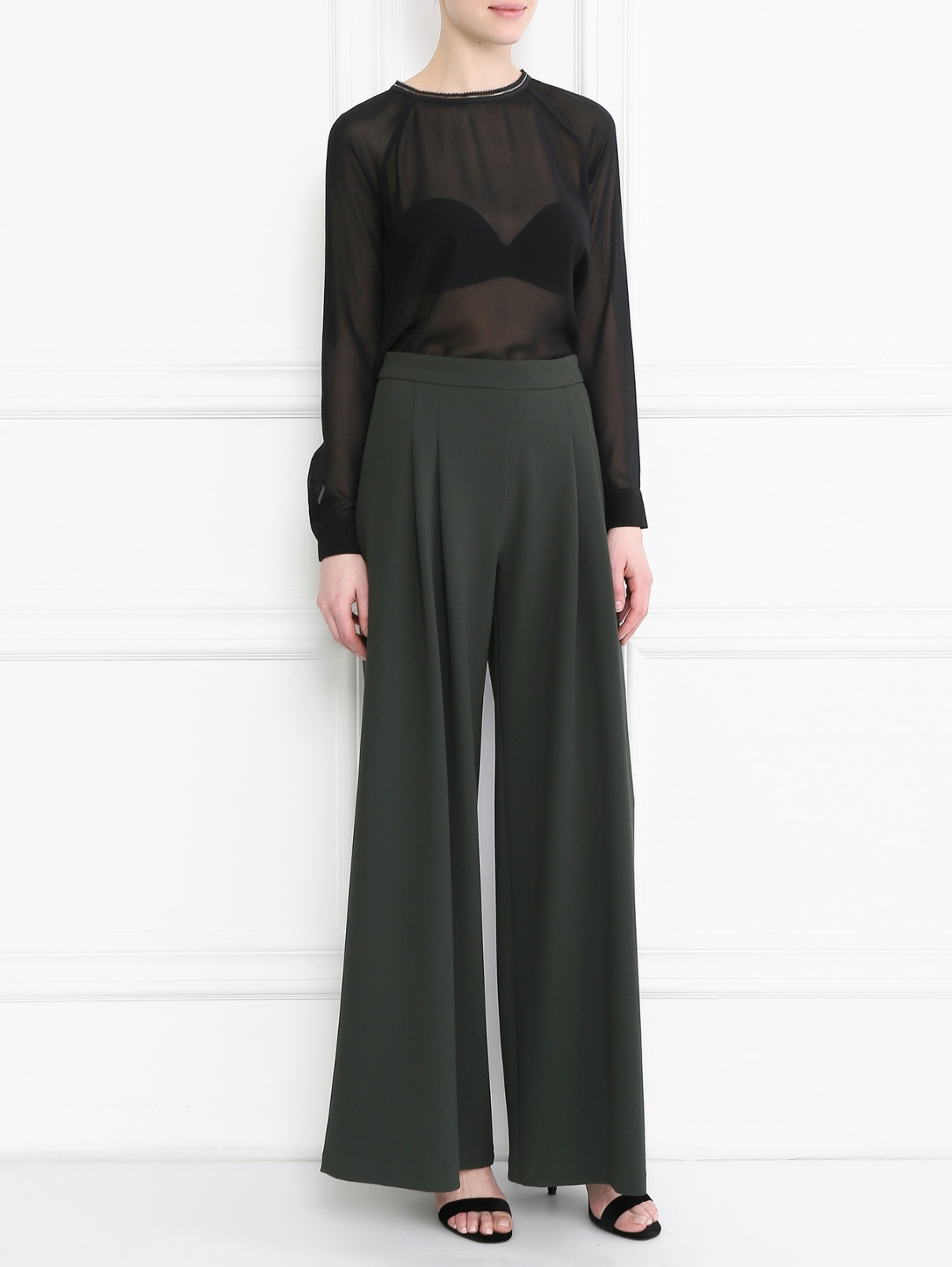 Блуза с плиссировкой на спине Rich&Royal  –  Модель Общий вид  – Цвет:  Черный