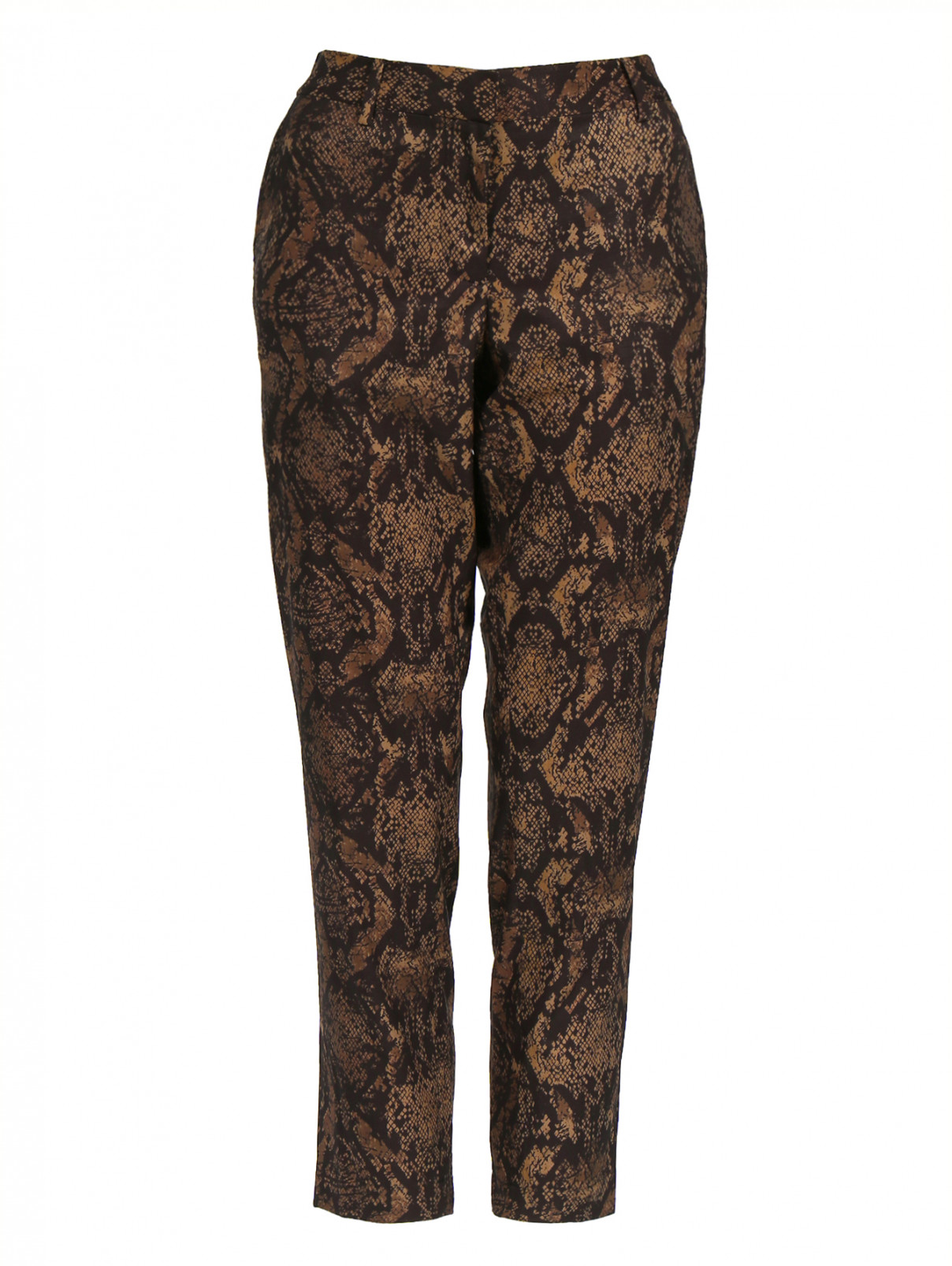 Легкие укороченные брюки с узором Yigal Azrouel  –  Общий вид  – Цвет:  Узор
