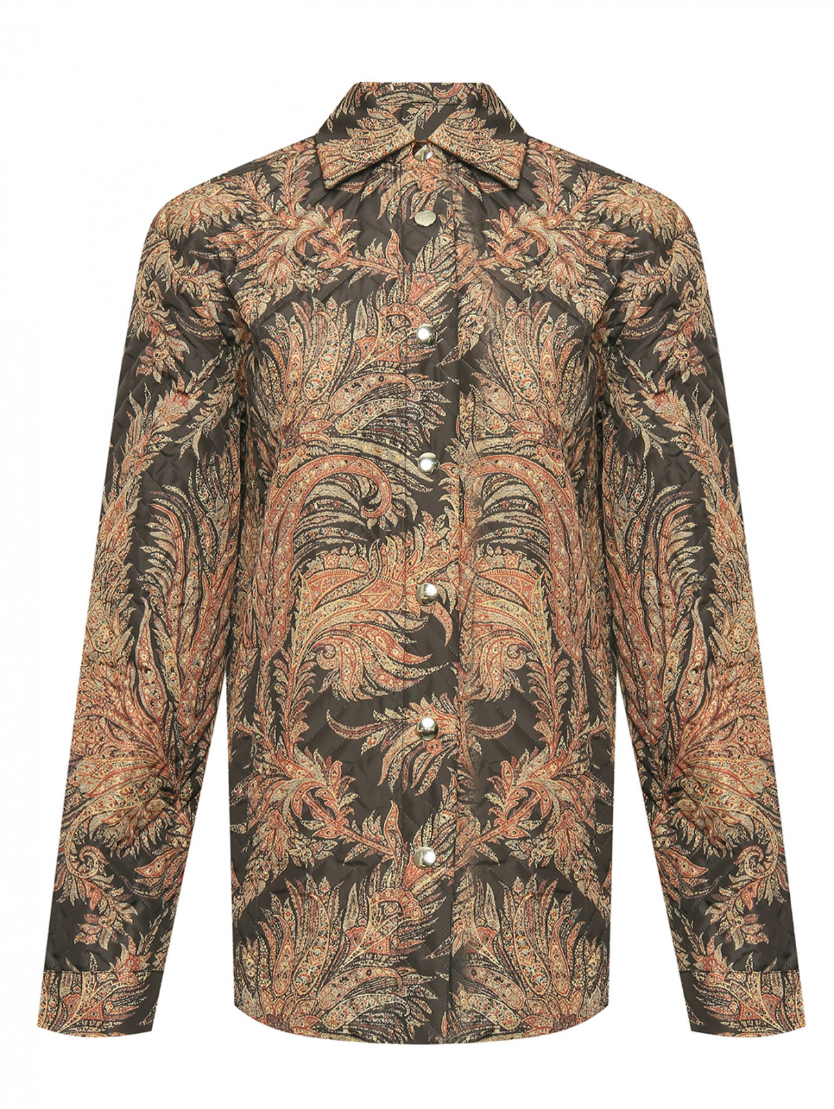 Стеганая куртка на пуговицах с узором Etro  –  Общий вид  – Цвет:  Узор