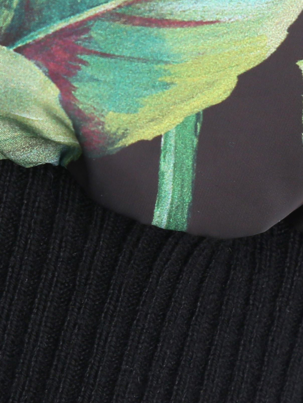 Пуховое пальто с цветочным узором Dolce & Gabbana  –  Деталь1  – Цвет:  Узор