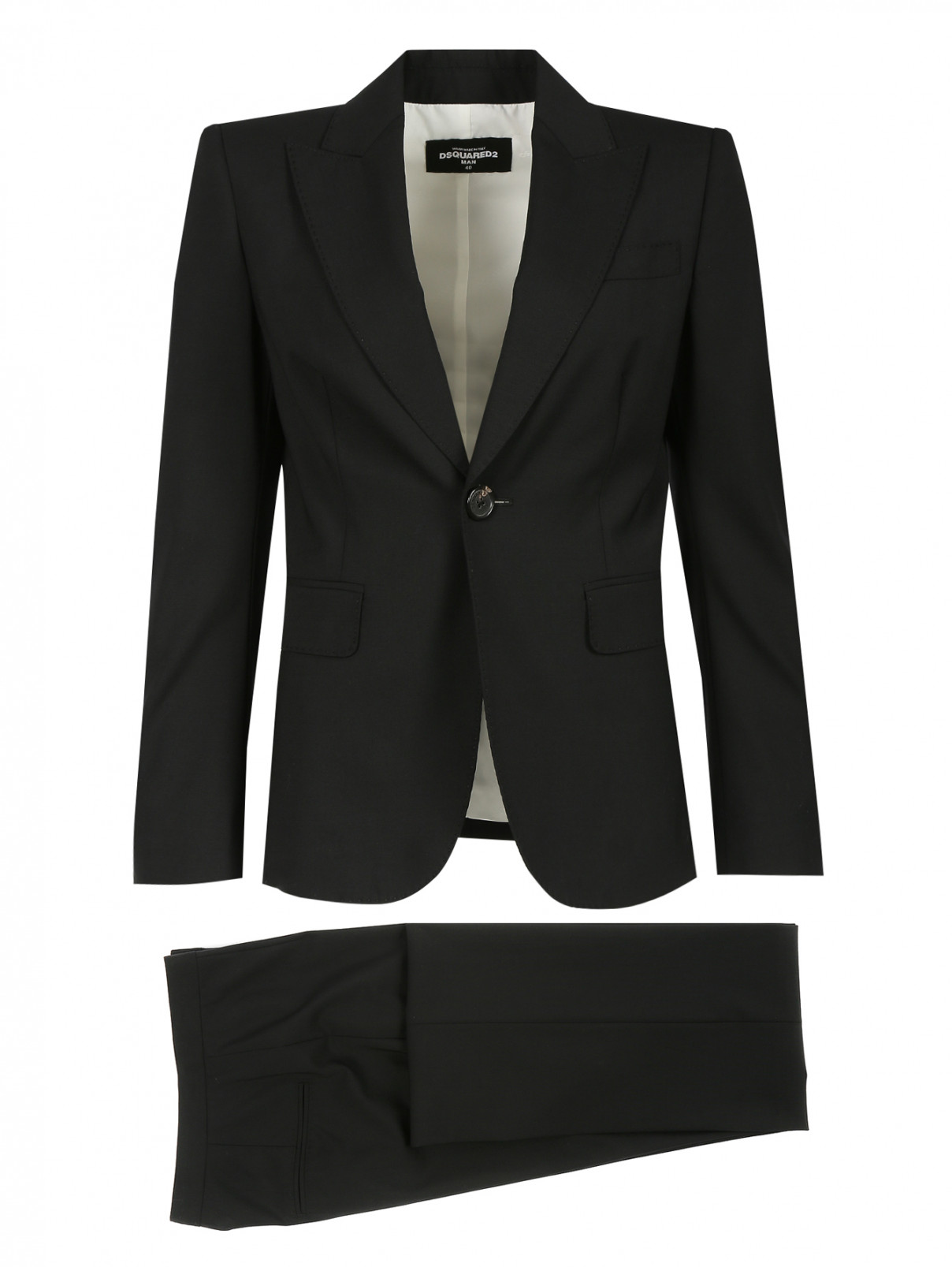 Брючный костюм из шерсти Dsquared2  –  Общий вид  – Цвет:  Черный
