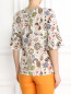 Блуза из шелка с цветочным узором асимметричного кроя Etro  –  Модель Верх-Низ1