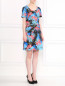 Платье-мини из хлопка  с цветочным узором Love Moschino  –  Модель Общий вид