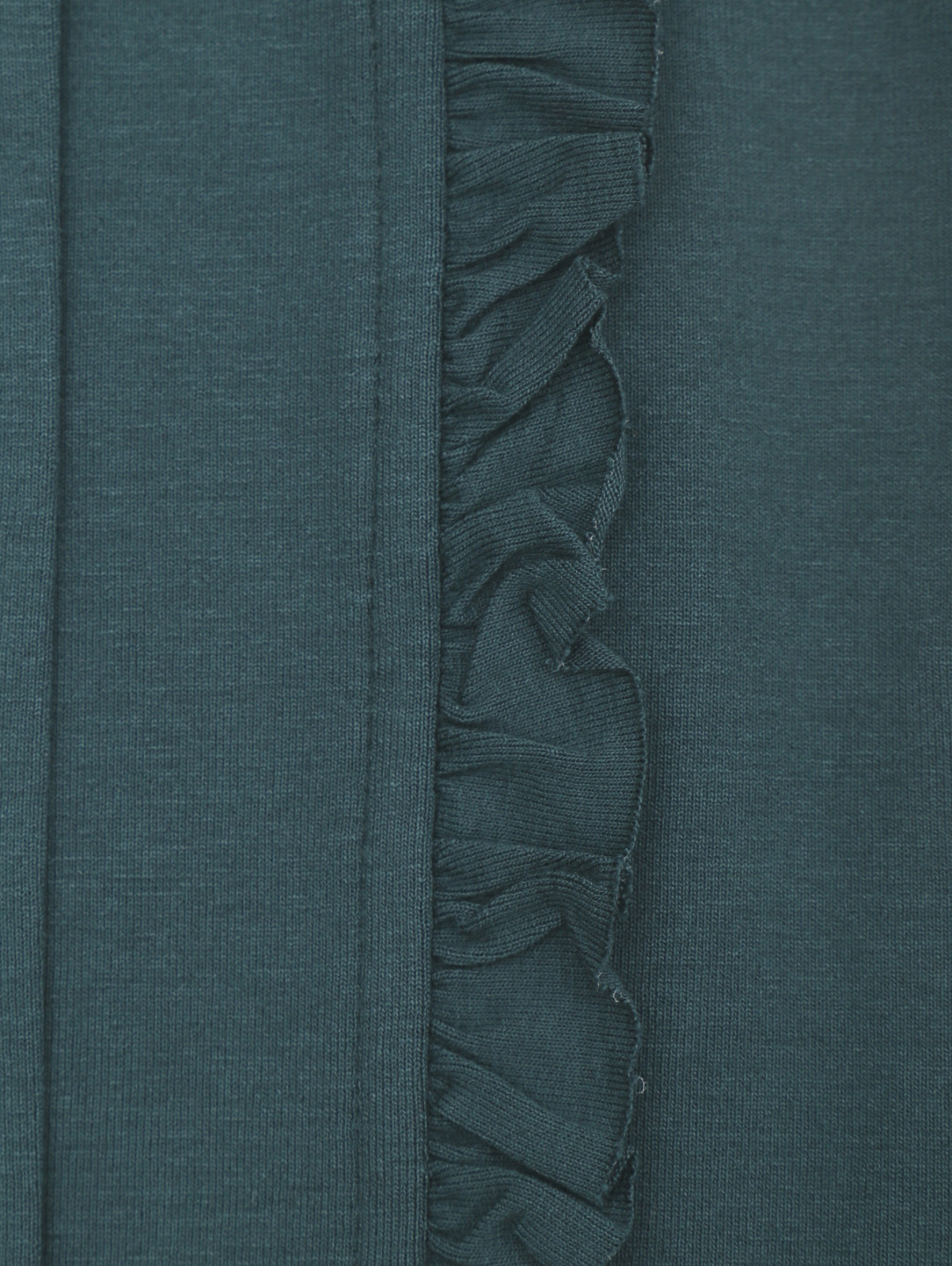 Блуза трикотажная с оборками Aletta Couture  –  Деталь1  – Цвет:  Зеленый