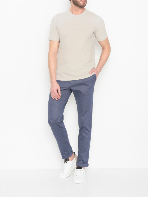 Трикотажные брюки из хлопка с карманами - Общий вид