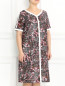 Платье прямого кроя с узором и перфорацией Marina Rinaldi  –  Модель Верх-Низ