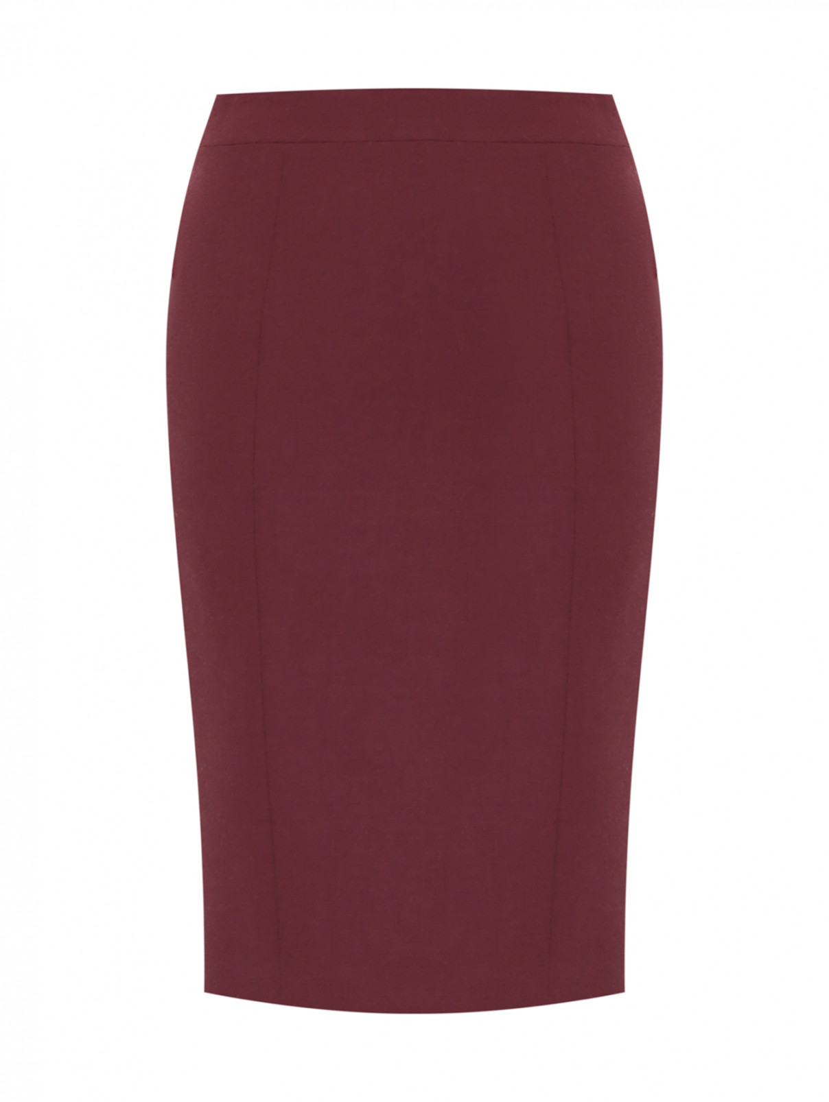 Однотонная юбка из шерсти Moschino  –  Общий вид  – Цвет:  Красный