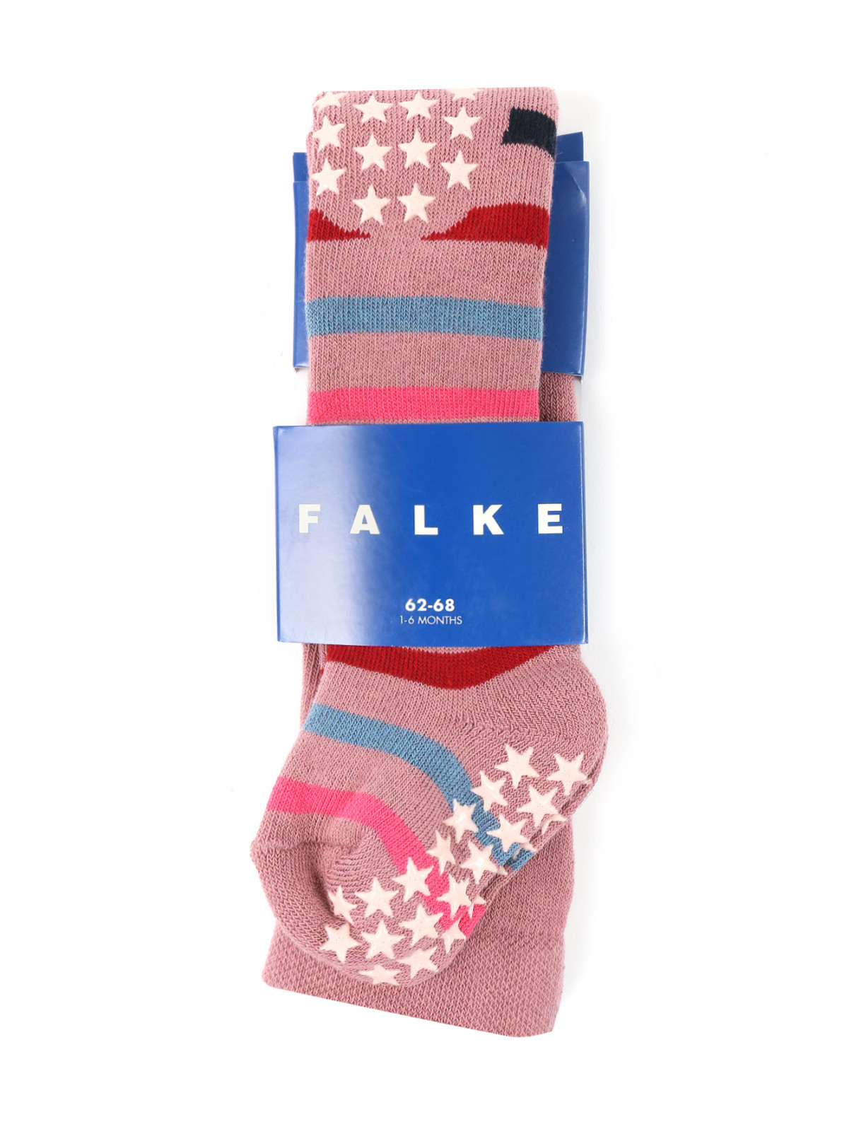 Теплые колготки с цветными полосками Falke  –  Общий вид  – Цвет:  Розовый