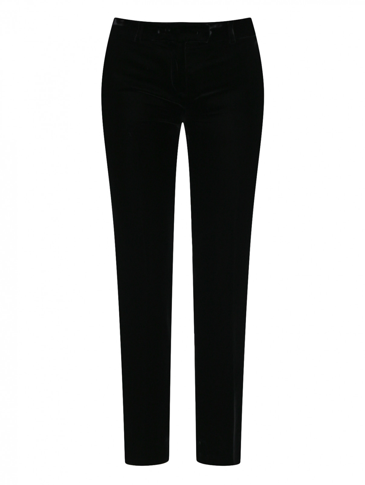 Бархатные брюки с лампасами Ermanno Scervino  –  Общий вид  – Цвет:  Черный