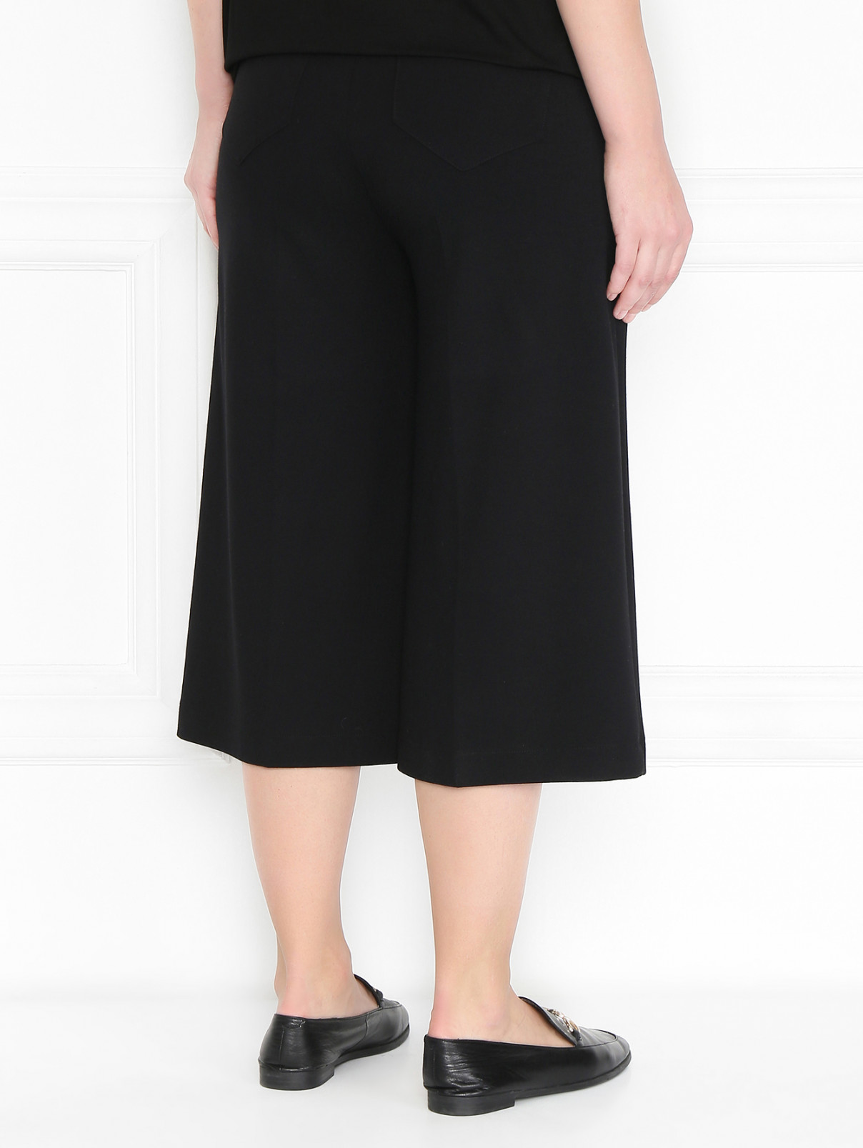 Укороченные брюки из смешанной вискозы Marina Rinaldi  –  МодельВерхНиз1  – Цвет:  Черный