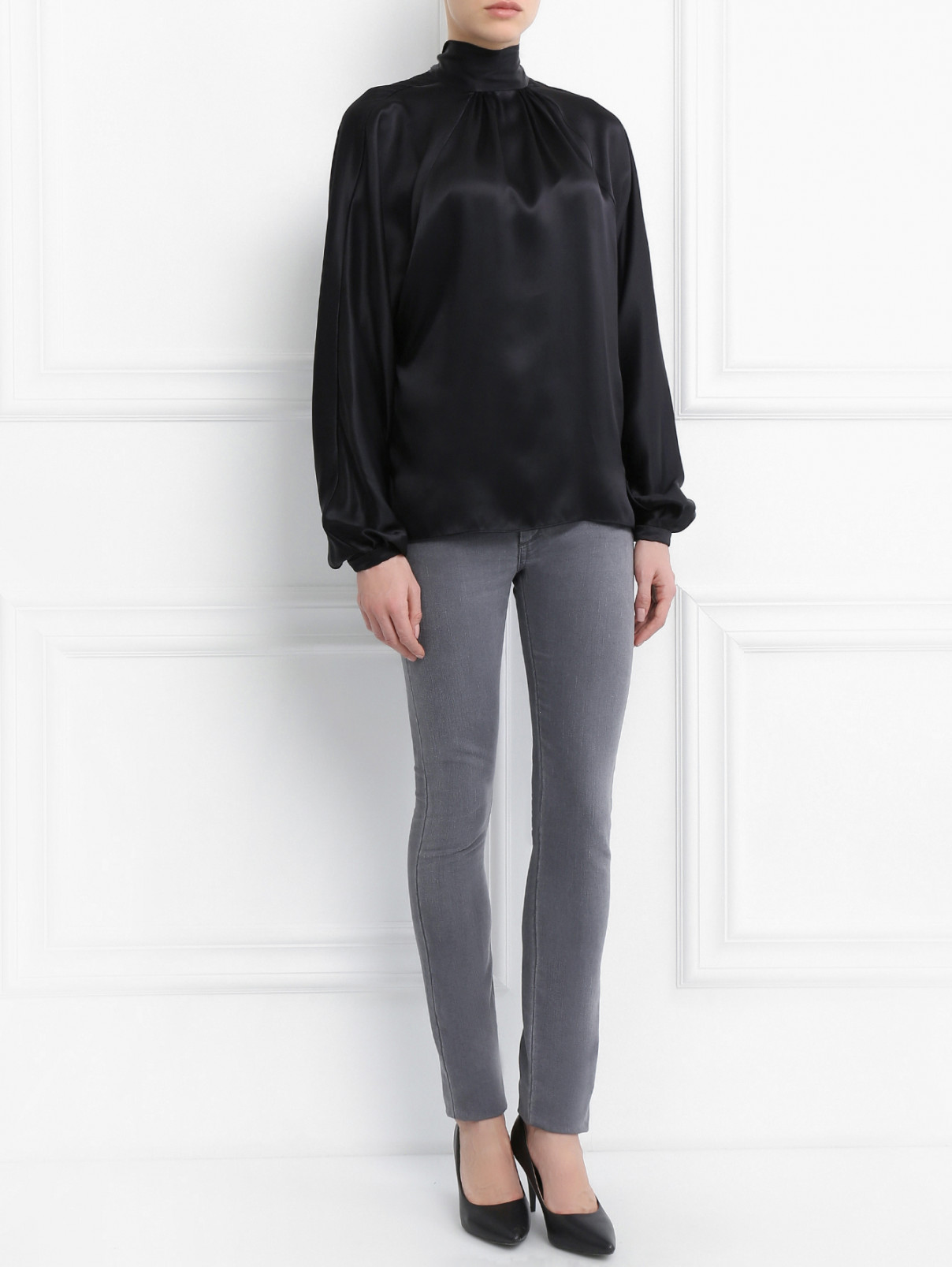 Блуза из шелка Jean Paul Gaultier  –  Модель Общий вид  – Цвет:  Черный
