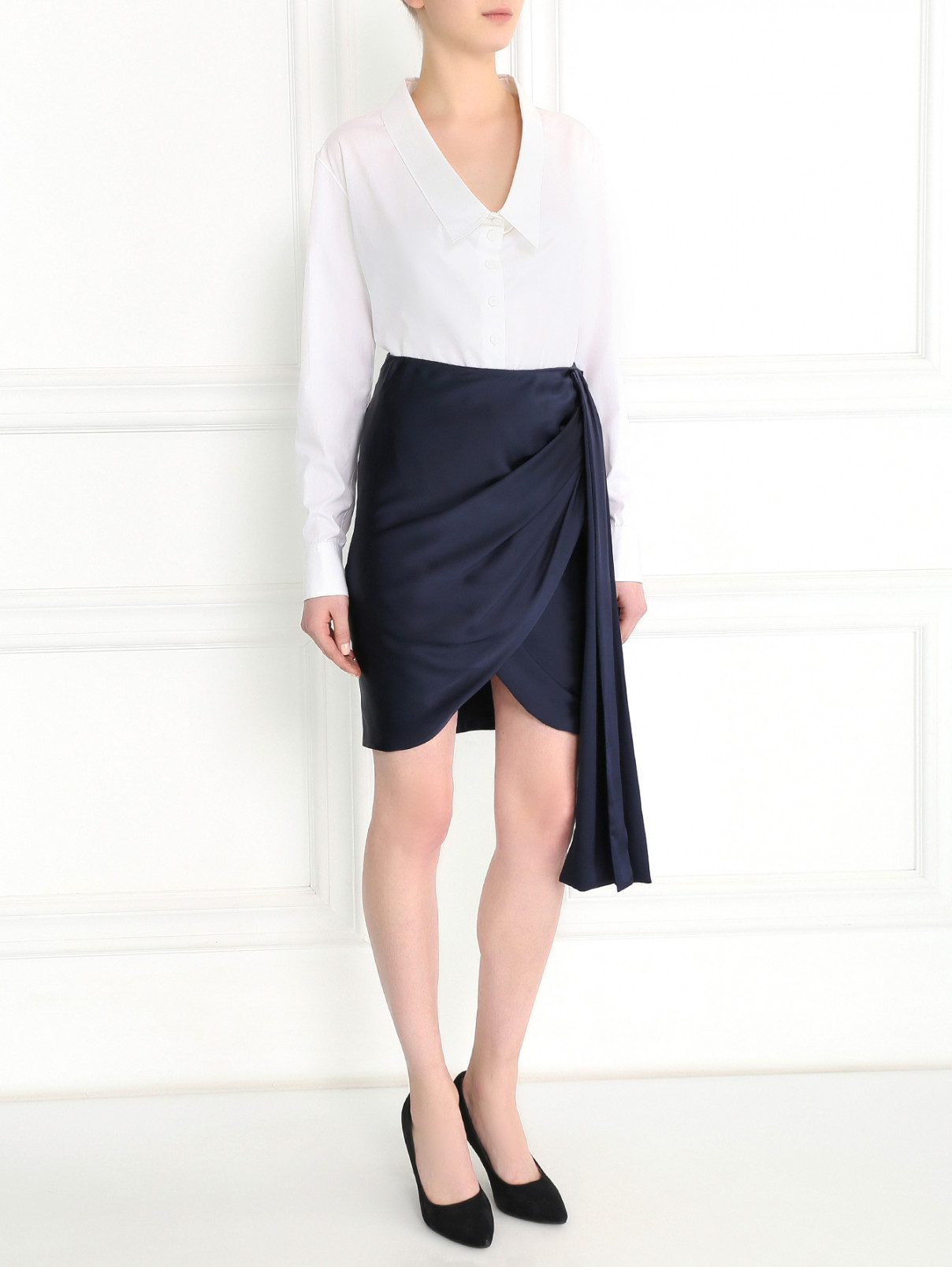 Блуза из хлопка с длинными рукавами Jean Paul Gaultier  –  Модель Общий вид  – Цвет:  Белый
