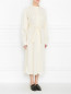 Платье-миди из шерсти с поясом Lemaire  –  МодельВерхНиз