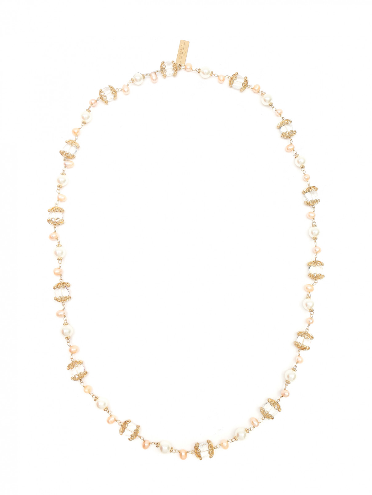 Ожерелье из металла декорированное кристаллами Weekend Max Mara  –  Общий вид  – Цвет:  Мультиколор