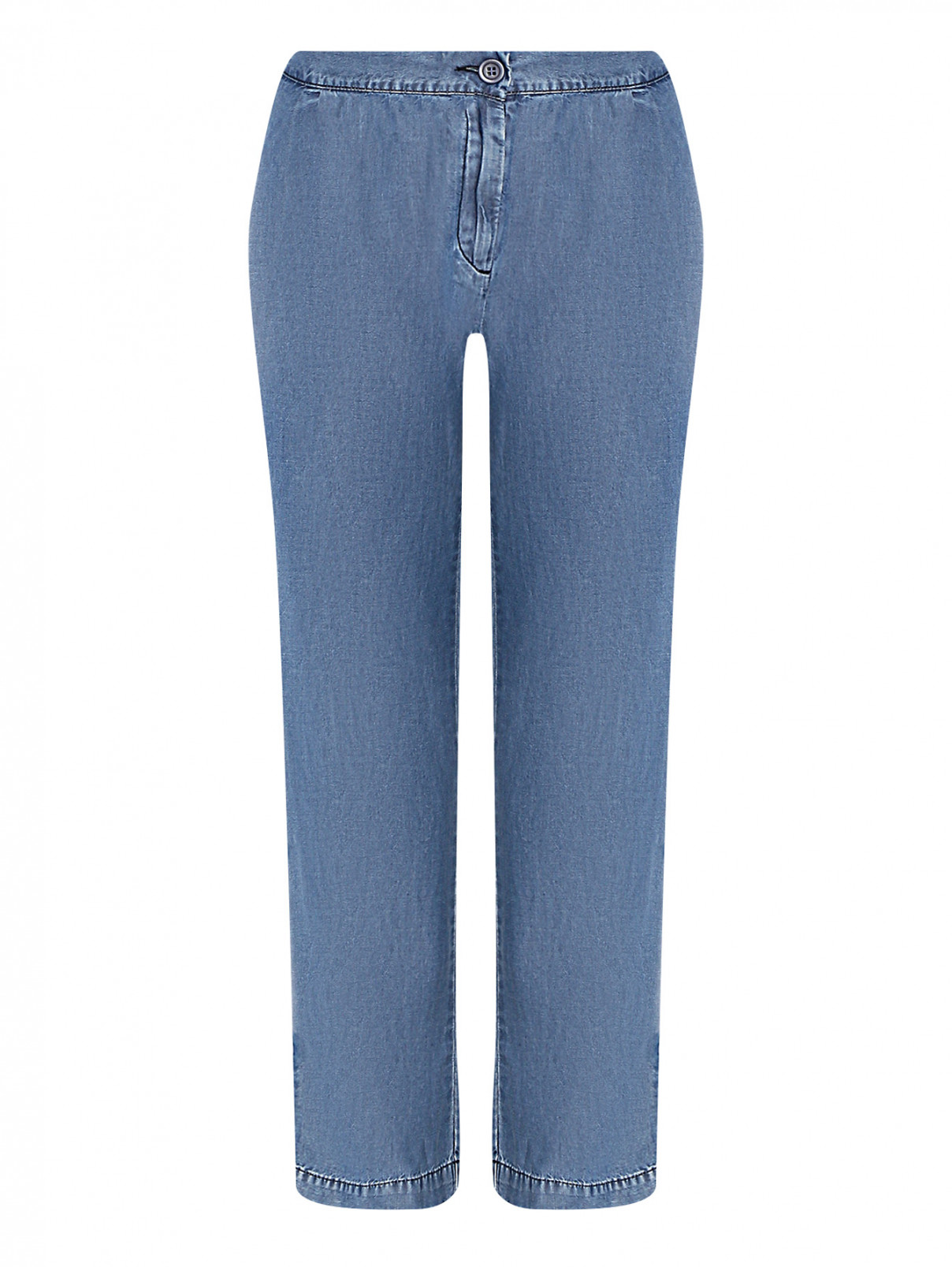 Укороченные брюки свободного кроя PennyBlack  –  Общий вид  – Цвет:  Синий