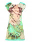 Платье-мини из шелка и хлопка с узором Isola Marras  –  Общий вид