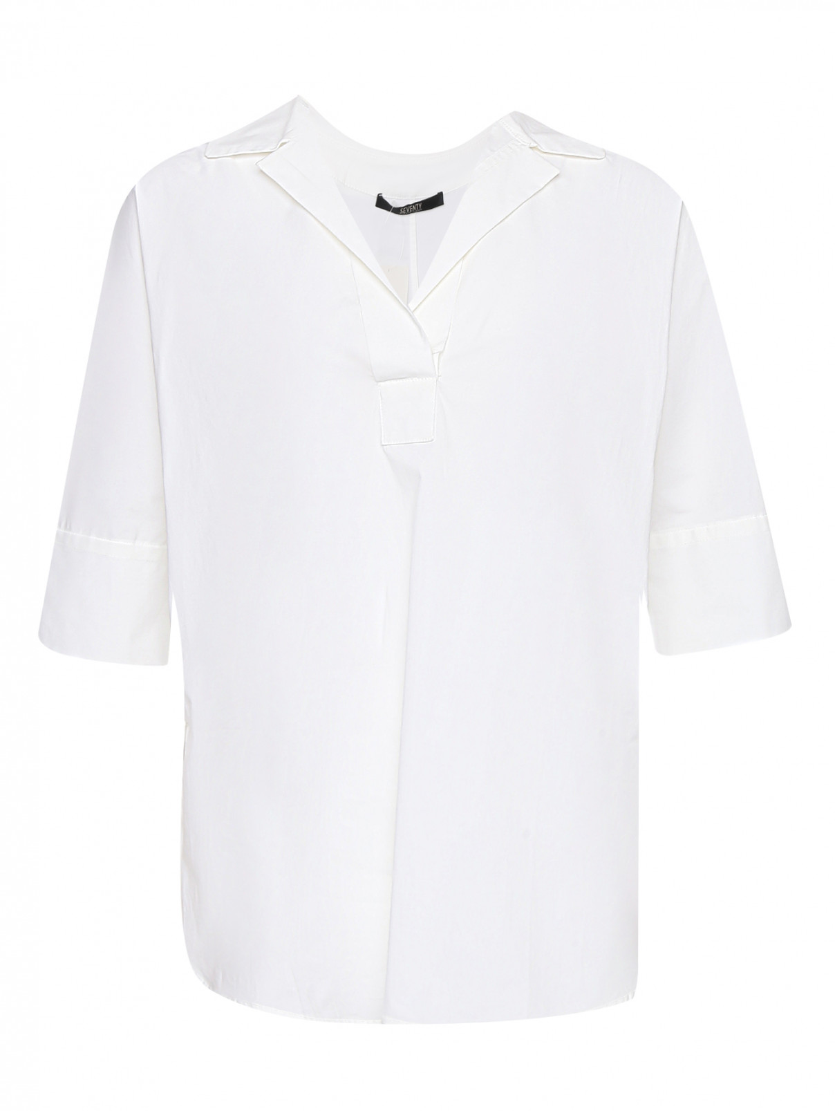 Блуза из хлопка свободного кроя Seventy  –  Общий вид  – Цвет:  Белый