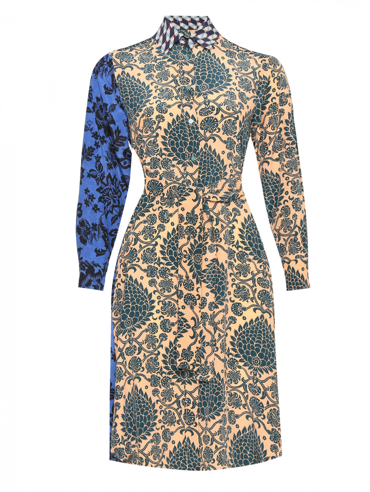 Платье из шелка с узором Weekend Max Mara  –  Общий вид  – Цвет:  Узор