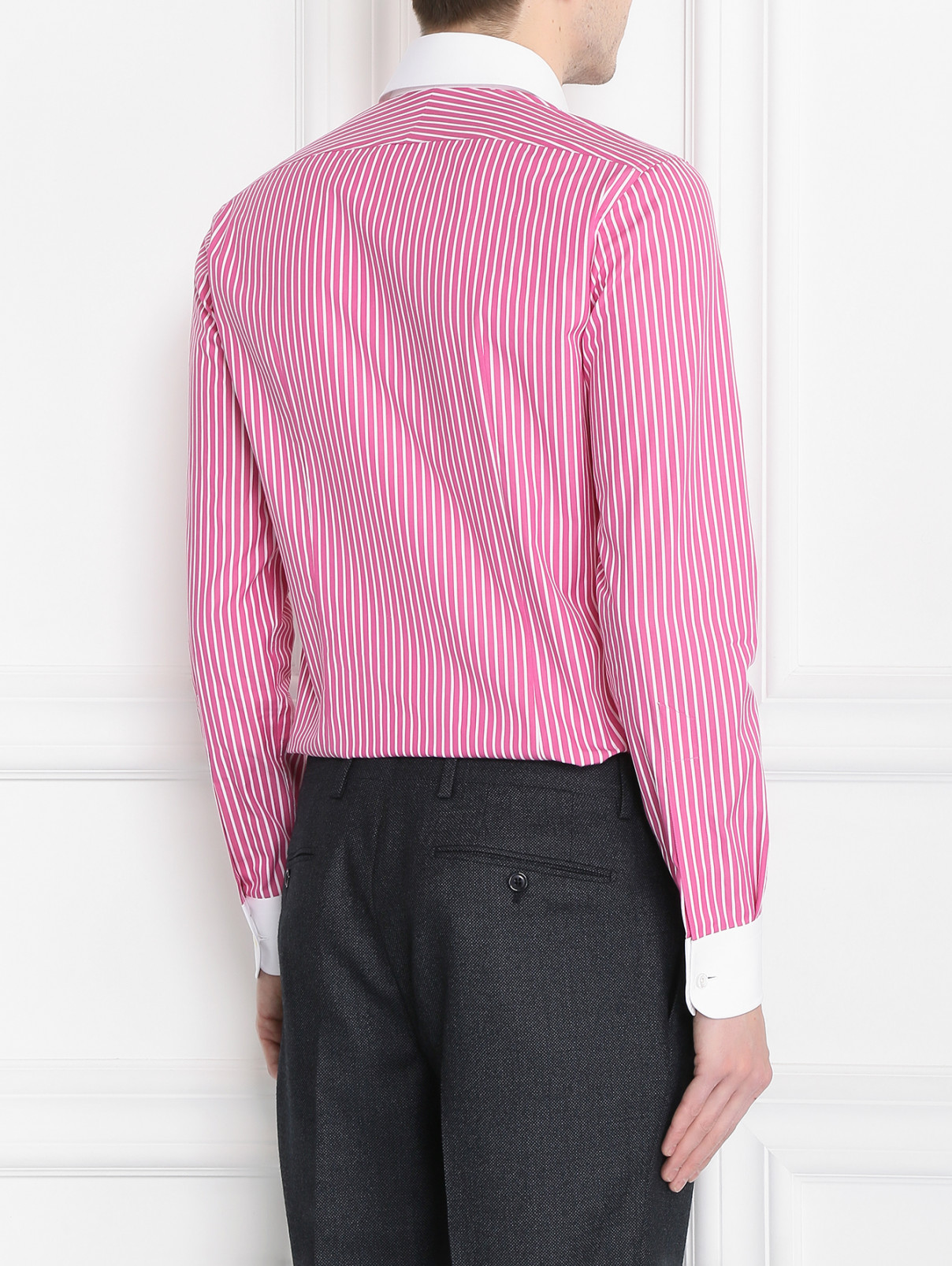 Рубашка из хлопка с узором "полоска" Andrew Duck  –  МодельВерхНиз1  – Цвет:  Розовый