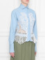 Блуза из хлопка и льна с кружевом Ermanno Scervino  –  МодельВерхНиз