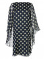 Платье-мини прямого кроя из шелка с узором Alberta Ferretti  –  Общий вид