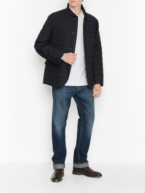 Стеганый пуховик из шерсти Ermenegildo Zegna - МодельОбщийВид