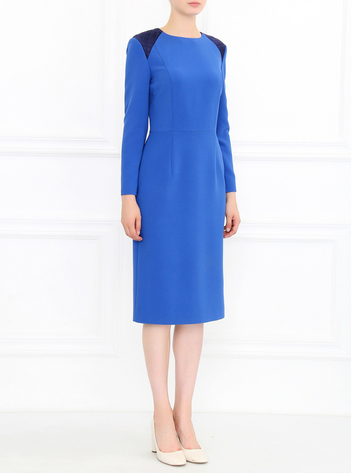 Платье-футляр из шерсти A La Russe  –  Модель Общий вид  – Цвет:  Синий