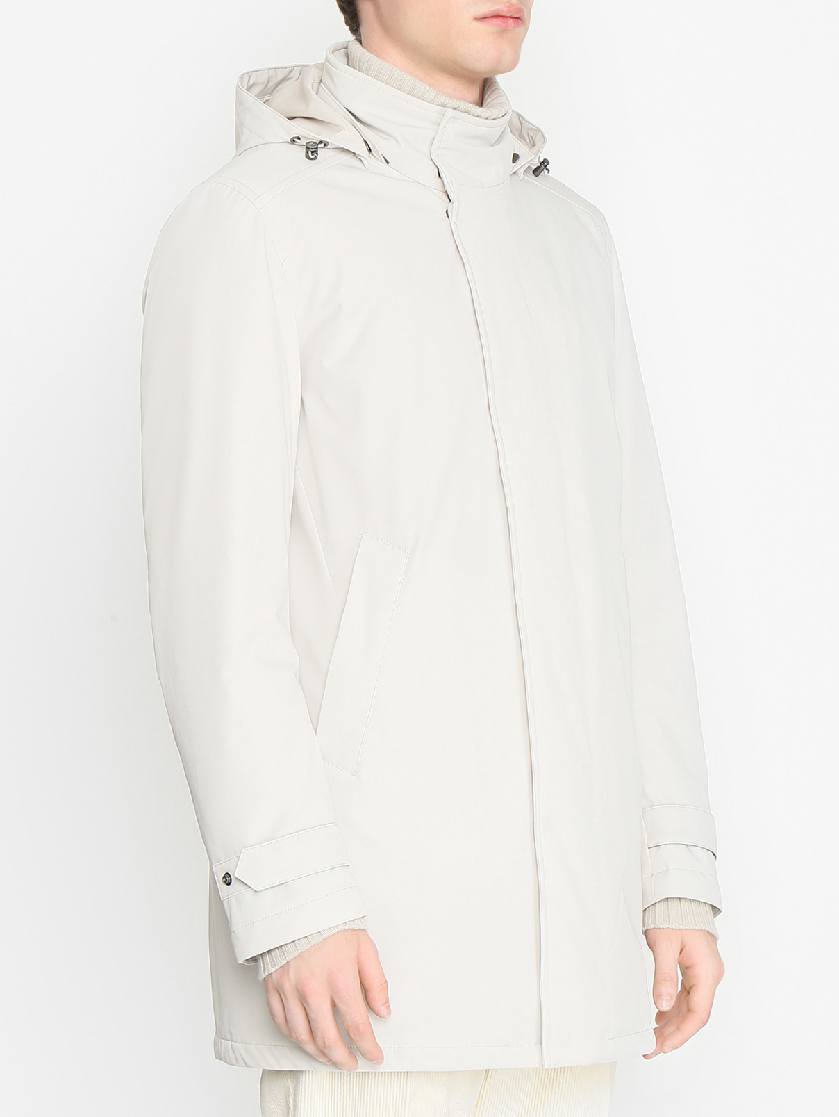 Куртка на молнии с капюшоном Paul&Shark  –  МодельВерхНиз  – Цвет:  Белый