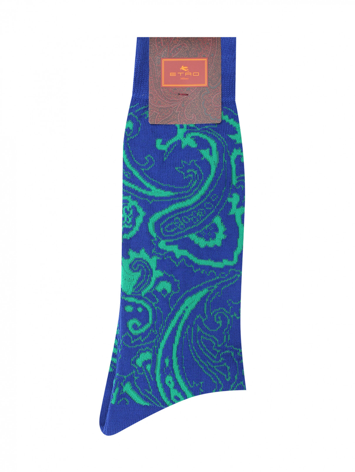 Носки из смешанного хлопка с узором Etro  –  Общий вид  – Цвет:  Синий