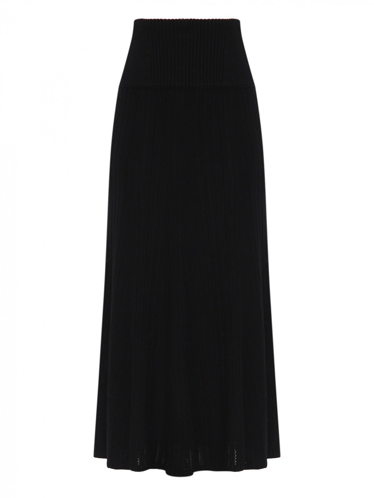 Однотонная юбка-миди из шерсти Dorothee Schumacher  –  Общий вид  – Цвет:  Черный