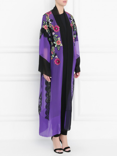 Туника из шелка с цветочным узором Alberta Ferretti - Модель Верх-Низ