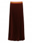 Плиссированная юбка-макси с контрастным поясом-резинкой Alberto Biani  –  Общий вид