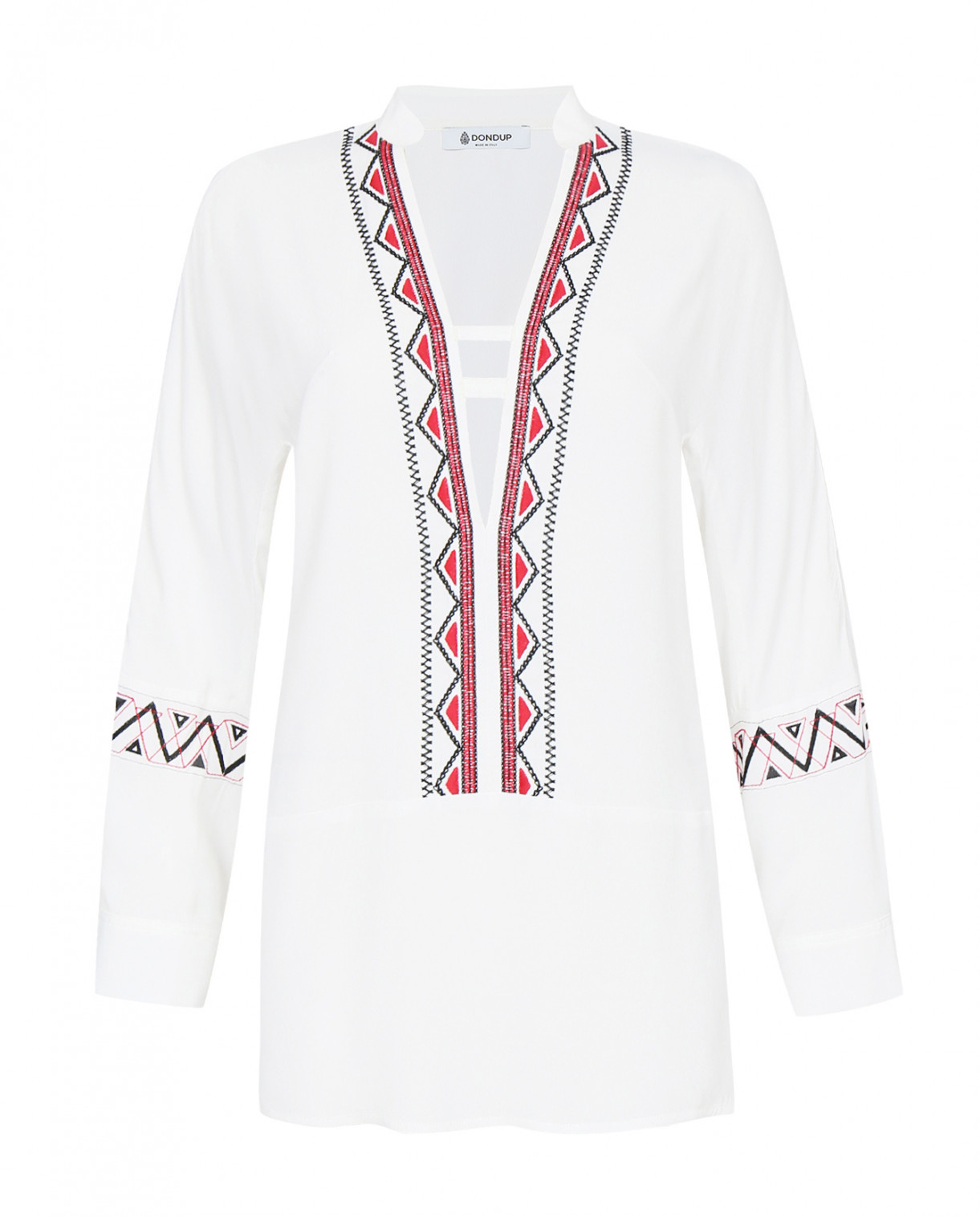 Блуза из смешанного шелка с вышивкой Dondup  –  Общий вид  – Цвет:  Белый