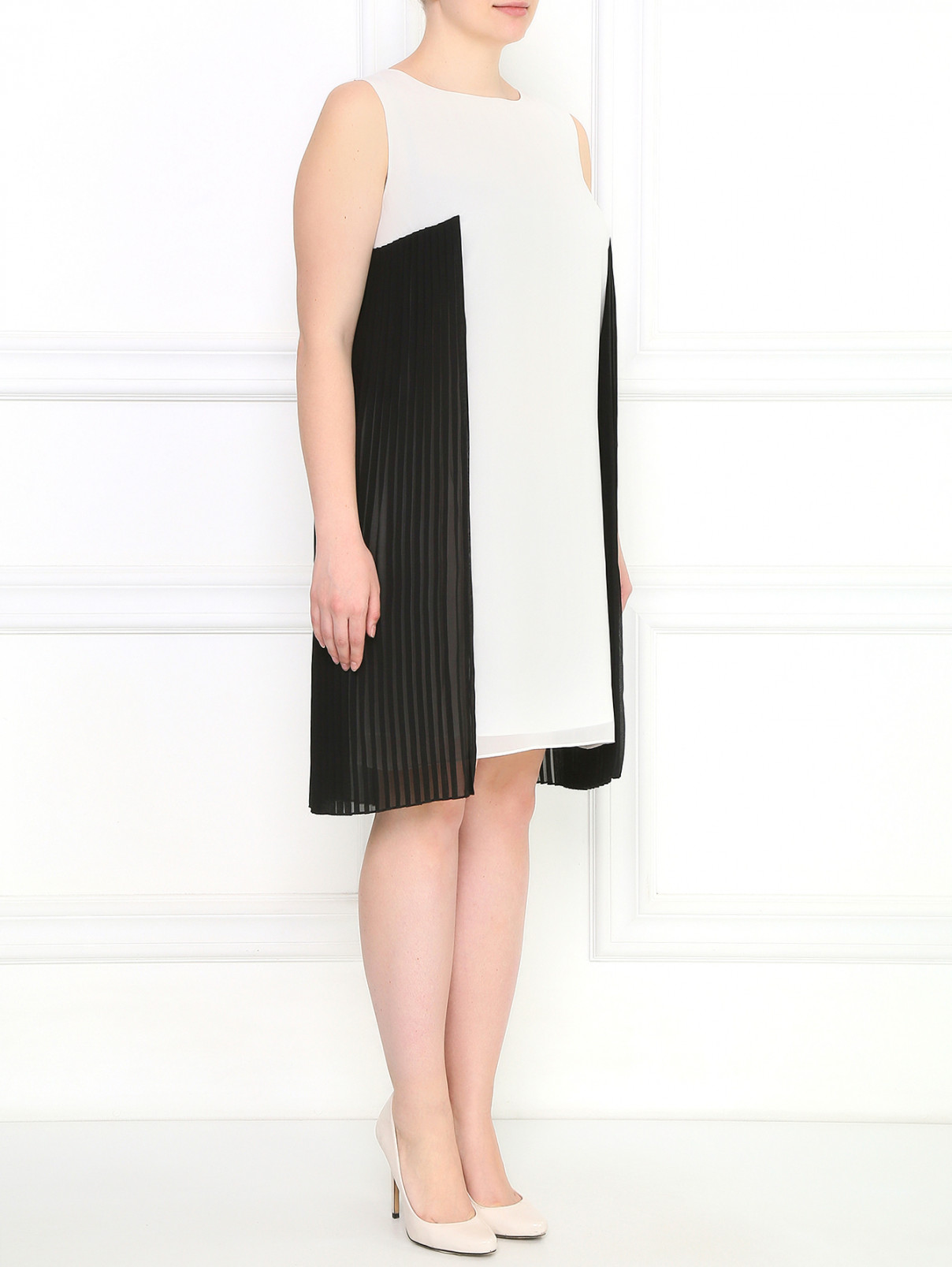 Платье-мини с контрастной отделкой Marina Rinaldi  –  Модель Общий вид  – Цвет:  Мультиколор